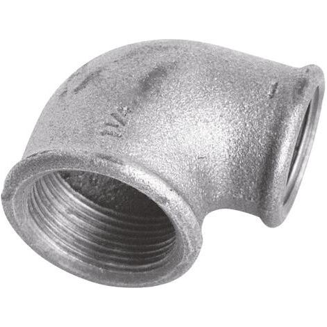 COUDE REDUIT FONTE GALVANISEE PETIT RAYON 90° DOUBLE FEMELLE N° 90R