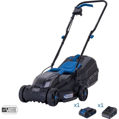 Rasenmaeher 20V 32cm 1 akkus 2.0Ah + Ladegeraet ixes Scheppach bc-mp320-x