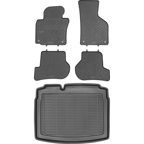 Set di tappetini in gomma per auto e tappetino per bagagliaio per Volkswagen Golf VI Hatchback dal 2008 al 2012 (1/5)