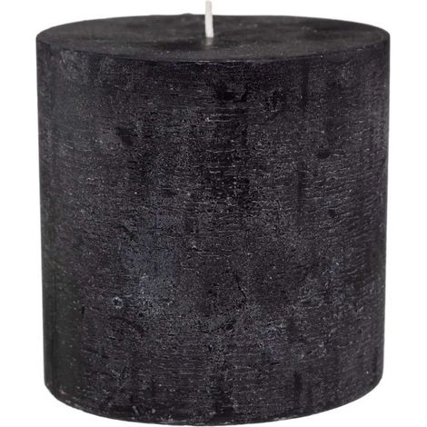 Bougie Cylindrique "Rustic" 10cm Noir (1/3)