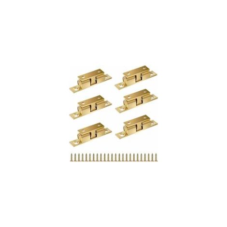6-teiliger Doppelrollriegel, 60 mm Doppelspann-Kugellager-Türriegel aus Messing, robuster Messing-Schranktürriegel für Schubladenschränke - Crezuo (1/4)