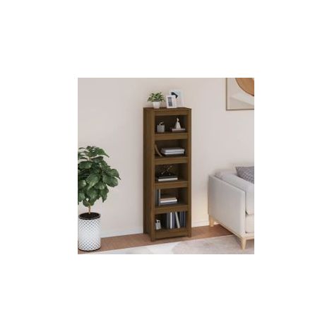 Bibliothèque Marron miel 50x35x154 Bois de pin massif (1/5)