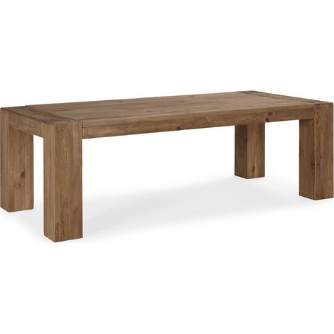 Table de salle à manger en pin vieilli - naturel vieilli et noir