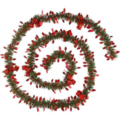 Girlande Stechpalme rot 10cmx2,7m 4-lagig grün - Weihnachtsgeschenke
