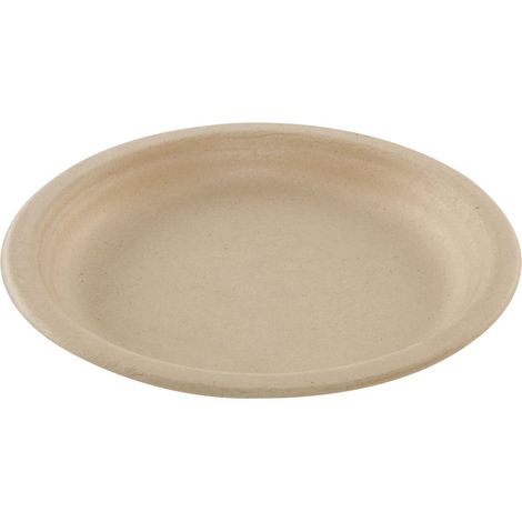 Assiette ronde crème en canne à sucre Ø 17 cm - 800 unités - Betik