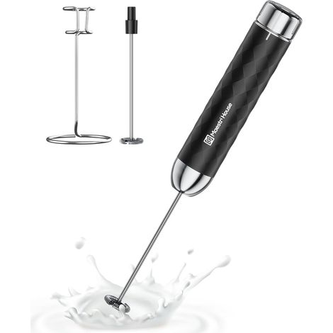 Mousseur à lait, fouet électrique à vitesse variable, mixeur rechargeable avec fouet et support en acier inoxydable, mixeur pour matcha, latte et cappuccino (1/5)