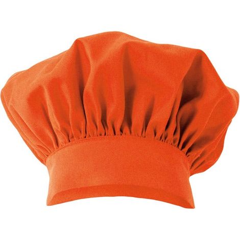 Gorro francés de cocinero con frunce VELILLA Serie 404001 Naranja flúor