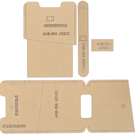 4 Gabarits en Acrylique pour Coque de Téléphone DIY, Motif Cuir et Portefeuille, Dessin et Moulage Créatif (1/5)