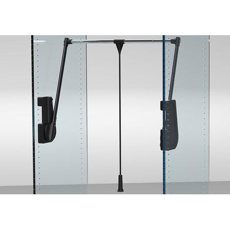 Penderie rabattable à fixation latérale Beaufort - portée 15 kg - finition noir - LIFT 700 - AMBOS