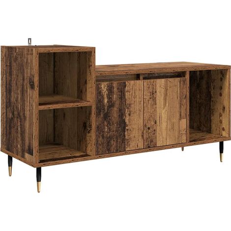 Mobile TV rettangolare moderno portaoggetti 100 x 35 x 55 cm in legno multistrato legno antico 020052775