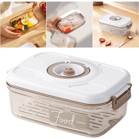 pcs-Boîte sous vide de 12 L avec pompe manuelle boîte conservation des aliments récipient fraîcheur pour cuisine et réfrigérateur 1 pcs (1/5)