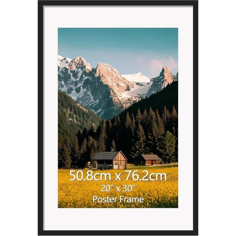 Bilderrahmen Posterrahmen 50x75 cm Wand Büro Wohnung Schwarz 50x75cm (1/5)