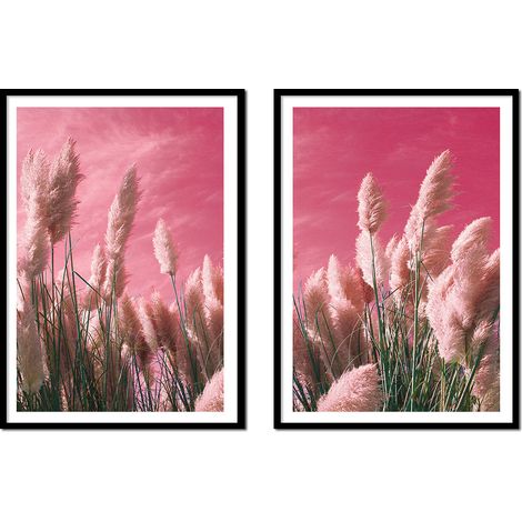 POSTERS CON FOTOS EN MARCO 53x73cm Díptico Conjunto de 2 cuadros Hierbas Boho P2155 (1/3)