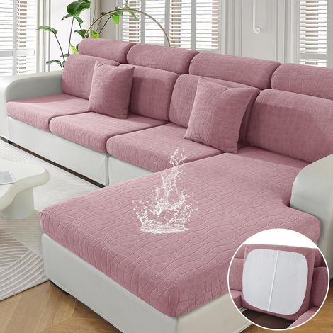 Stretch Sofa Sitzkissenbezug wasserdicht, elastisch, 2 Sitzer, Rosa
