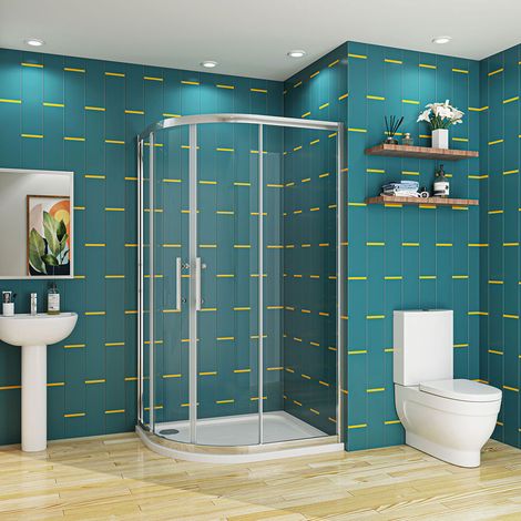Biubiubath 1000x900x1900mm Right Quadrant Shower Cubicle Enclosure with 1000x900mm Stone Tray Free Waste (1/5)