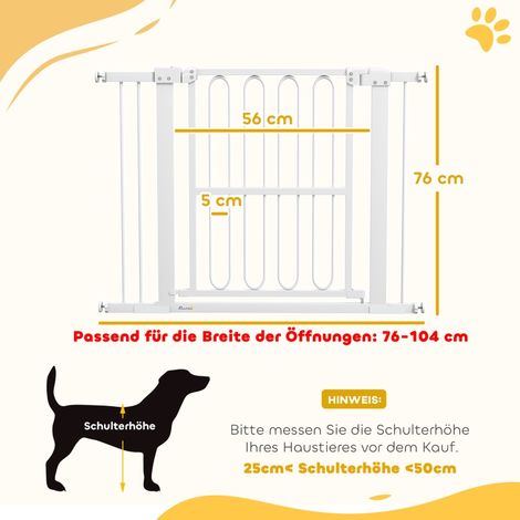Barrière de porte pour chien, 76-104 cm, barrière sans perçage, barrière d'escalier (1/5)