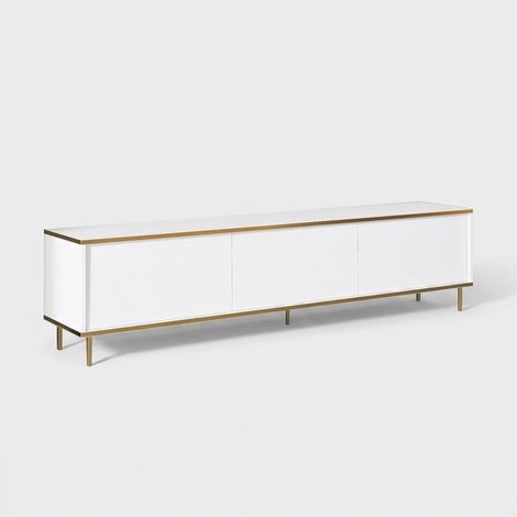 Mueble TV moderno con estantes 180 cm Imaj - Blanco (1/4)