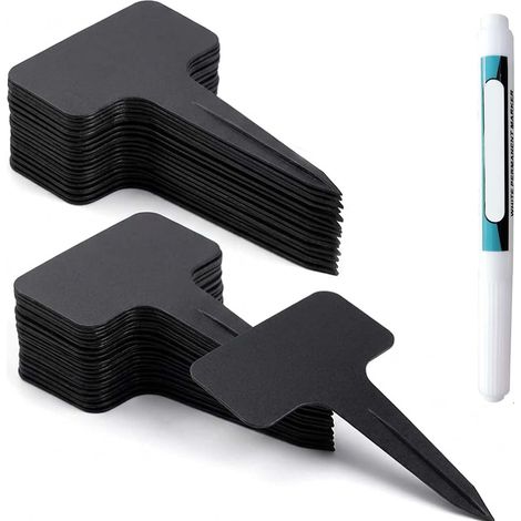 Lot de 100 Étiquettes Jardin Réutilisables avec Marqueur Effaçable, Piquets pour Plantes et Potager, Étiquettes en Plastique Résistant pour Intérieur et Extérieur (1/5)