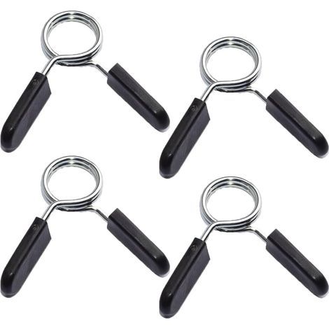 4 pièces pinces à haltères, colliers à ressort, clips de barres, fitness, haltérophilie, barre de poids, pinces pour de nombreux équipements de gymnastique, accessoire de musculation (1/4)