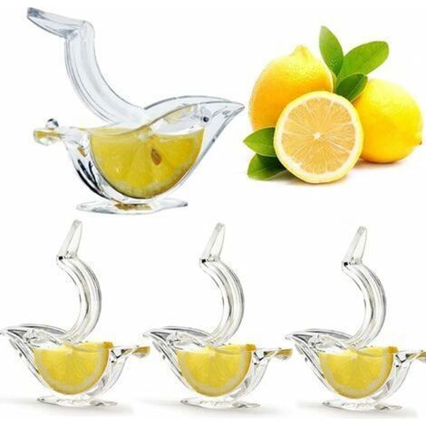 exprimidores de limón individuales, exprimidores manuales de cítricos, exprimidor de limón acrílico con clip, exprimidor de frutas manual para el hogar, la cocina, el bar, gadget, exprimidor de limón  (1/4)