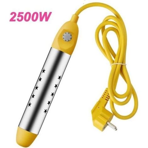 Thermoplongeur Chauffe-Eau à arrêt automatique électrique 2500W pour seaux piscines gonflables baignoires tout en plastique (1/4)