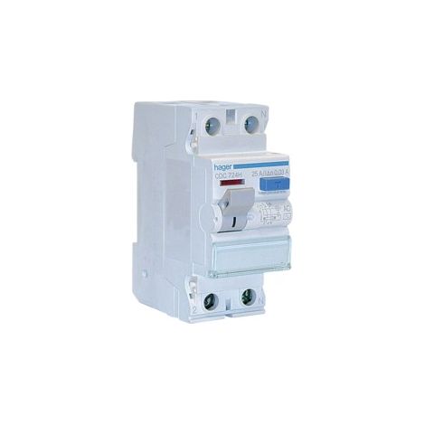 Interruttore differenziale Hager 2P 25A 30MA AC 2 moduli CDC724H