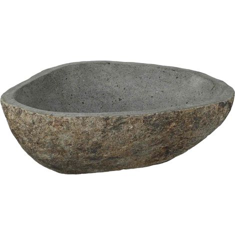 vidaXL Riverstone basin Light Grey 52 x 40 x 15 cm River Stone