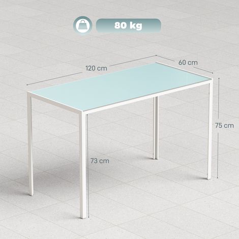 Esstisch Küchentisch großer Tisch, modernes Design, 120 cm x 60 cm x 75 cm, Weiß (1/5)