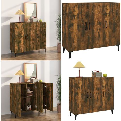 Sideboard Räuchereiche 90x34x80 cm Holzwerkstoff - Sideboard - Wohnzimmermöbel - Holzmöbel - Industrieller Stil - Regal - Home & Living (1/5)