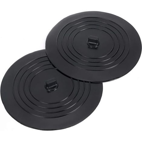 Bouchon de vidange universel en caoutchouc de silicone, 15,2 cm, pour cuisine, salle de bain, évier, lavabo, baignoire, bouchon de vidange pour voyage, 2 pièces noir (1/4)