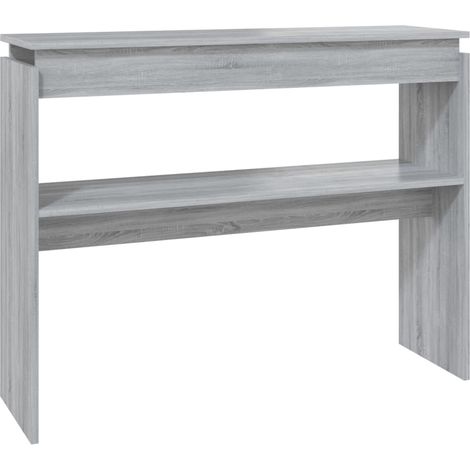 Práctica mesa auxiliar consola con estante 102 x 30 x 80 cm madera contrachapada gris DEC032212 (1/4)