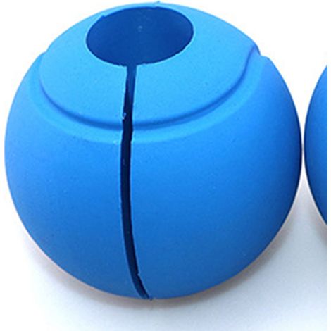 Lot de 2 poignées d'haltères en silicone épais, compatibles avec les haltères et barres de 25, 28 et 30 mm (bleu). (1/5)