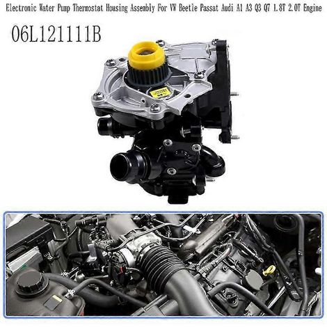 Elektronisches Wasserpumpen-Thermostatgehäuse 06L121111B für A1-, A3- und Q3-Motoren mit 1,8- und 2,0-Liter-Turboaufladung. (1/2)