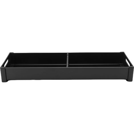 Organizzatore per posate in alluminio per cassetti, vassoio regolabile per utensili da cucina, porta posate e porta cucchiai/forchette, nero, 15x4,6 cm/5,9x18,1 pollici. (1/5)