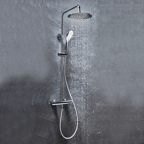 Orbit Vizion Curved Thermostatic Bar Mixer Shower with Shower Kit and Fixed Head - Chrome (1/3)