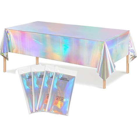 Set mit 4 rechteckigen Tischdecken für Feiern, 137 x 274 cm, wasserdicht, zur Dekoration und zum Schutz von Tischen bei Hochzeiten.