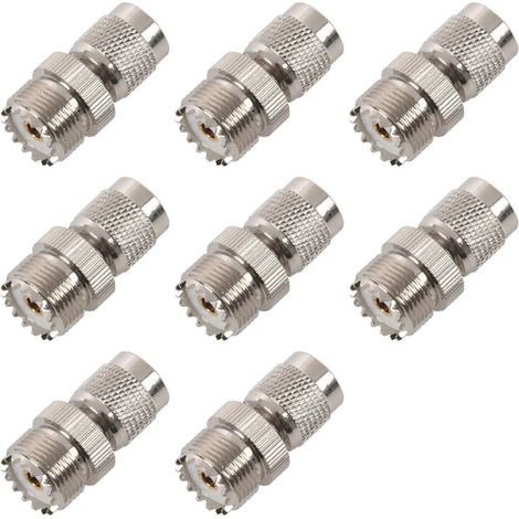 Adaptateur TNC mâle 8 broches vers PL259 femelle UHF, argent (1/5)
