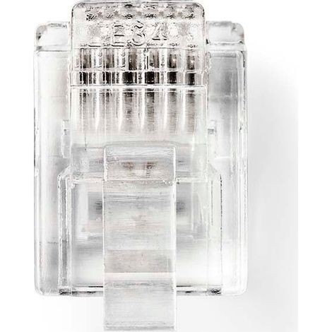 Connecteur pour cable de telecommunication type de connecteur rj12 droit placage plaque or pvc transparent 83962 (1/3)