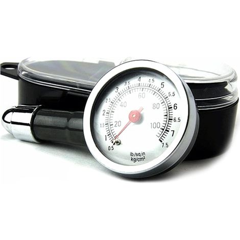Jauge de Pression des Pneus Voiture Manomètre pour Pneus Peut être Dégonflé pour Caravane/Fourgon/Moto (1/5)
