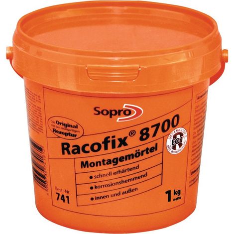 Mortero de montaje Racofix® 8700 1: 3 (agua / mortero) Balde de 1 kg SOPRO (Por 16)