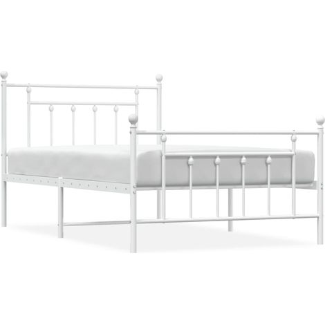 Maison Exclusive - Giroletto con Testiera e Pediera Metallo Bianco 107x203 cm (1/5)