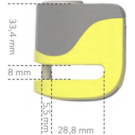 Antivol de disque pour scooter Auvray avec alarme B-lock 06 mini - jaune et noir, diamètre de la goupille 5,5 mm (1/5)