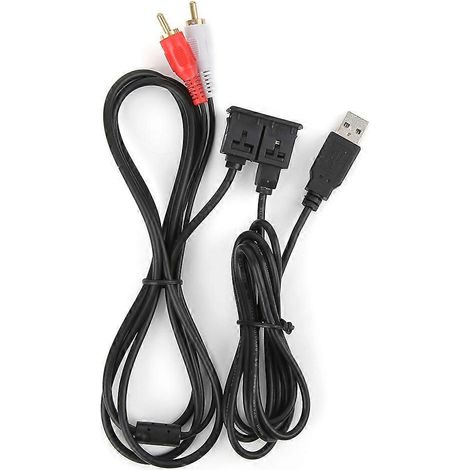 Câble d'extension jack 3,5 mm (1 m) avec prise stéréo USB-AUX vers 2 prises RCA pour voiture, bateau et moto