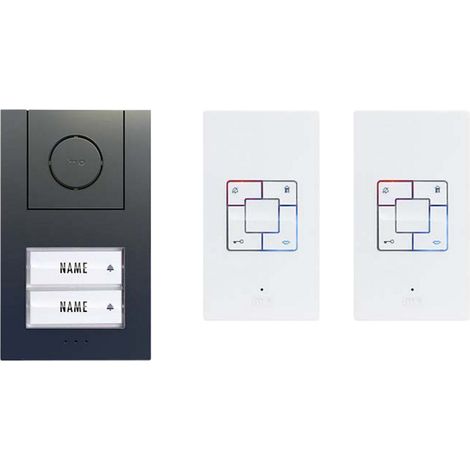 m-e modern-electronics Vistus AD ALU 4020 A Vistus Türsprechanlage Kabelgebunden Komplett-Set 2 Fami (1/2)