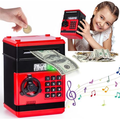 Tirelire électronique, coffre-fort pour pièces, distributeur automatique de billets pour enfants, tirelire avec protection par mot de passe, rouleau de billets automatique, cadeau d'anniversaire pour 