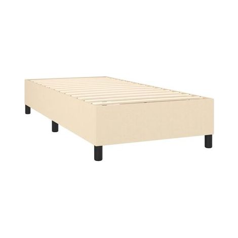 Sommier, matelas et éclairage LED style Snowco, couleur crème, 80 × 200 cm, tissu, tissu doux et respirant, éclairage led d’ambiance, idéal chambre à coucher, style moderne, montage simple (1/5)