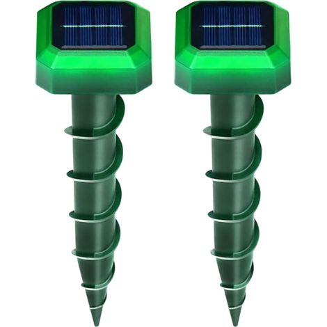Répulsifs pour Taupes à Ultrasons, 2 pièces Répulsif Solaire Anti Taupes, Repousse Les Taupes Silencieuses, pour Pelouse, Jardin, Rond