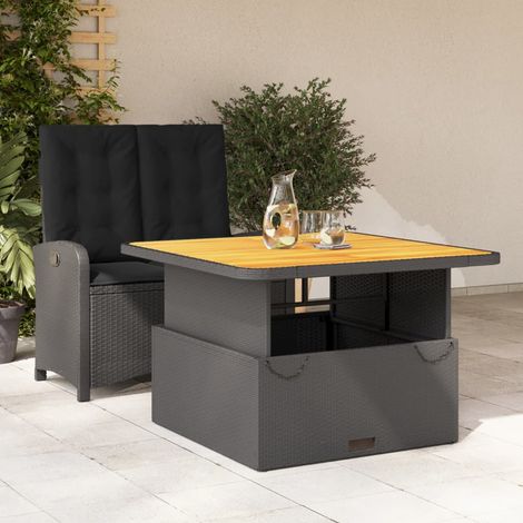 vidaXL 2 Piece Garden Dining Set with Cushions Black Poly Rattan (1/5)