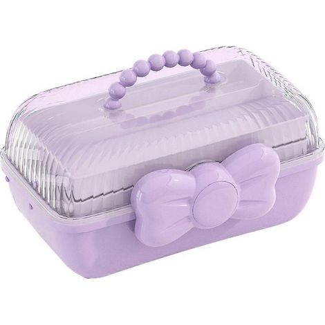 Boîtes de rangement pour accessoires de cheveux d'enfants : colliers, bandeaux, épingles à cheveux et nœuds. Rangement pliable de bureau anti-poussière - B (1/5)