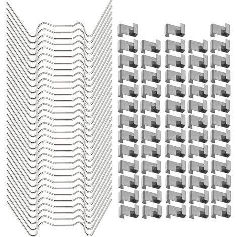 Filiyano-150 pinces à ressort pour vitres de serre, pinces pour vitres, pinces de fixation pour vitres de serre Halls - 75 pinces en W et 75 pinces en (1/5)